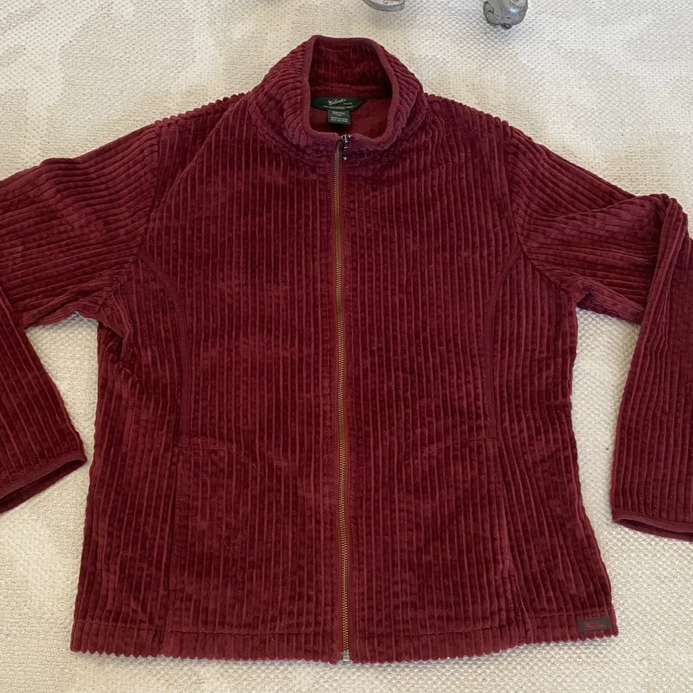 Women’s Woolrich Kinsdale Corduroy Burgundy Full Zip Jacket, Pockets! Size L - Picture 17 of 17